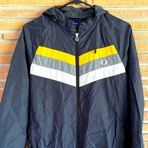 Fred Perry men’s lightweight windbreaker jacket dark blue size small